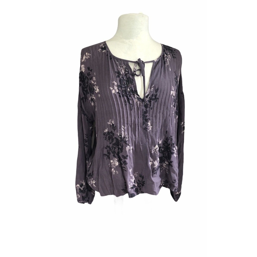 GXF Women's‎ Size Medium Blouse Long Sleeve Tie Neck Top Blouse